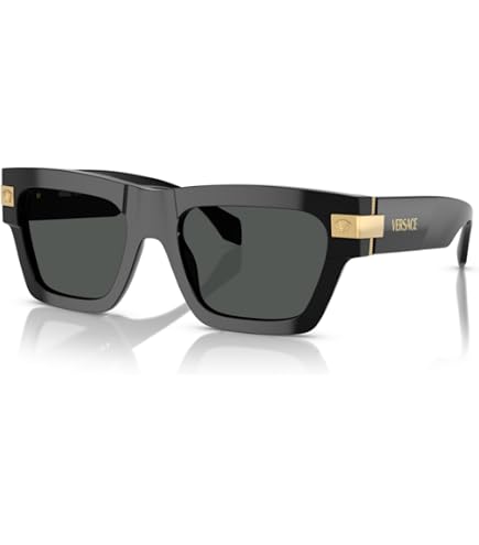 Amazon.com: Versace VE4459 GB1/87 54MM Black/Dark Grey Rectangular
